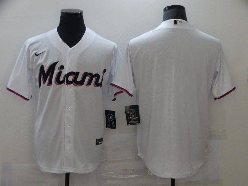 Men Miami Marlins Blank White Game Nike MLB Jerseys->miami marlins->MLB Jersey